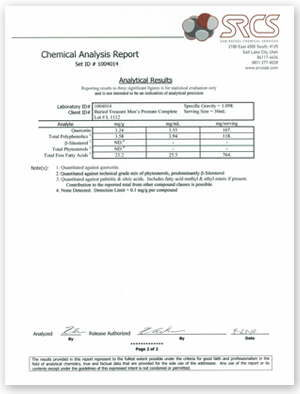 Mens Prostate Complete Lab Report