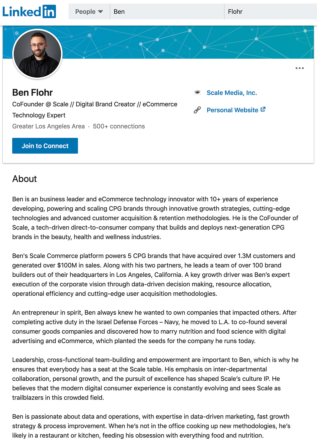 Ben Flohr LinkedIn